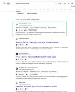 wyniki google_strona