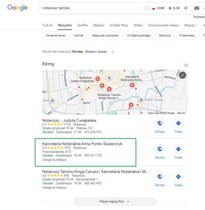 wyniki google_wizytówka 1